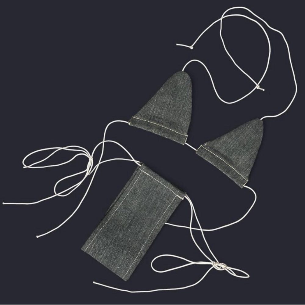 Denim Triangle Micro Bikini Top and Bottom